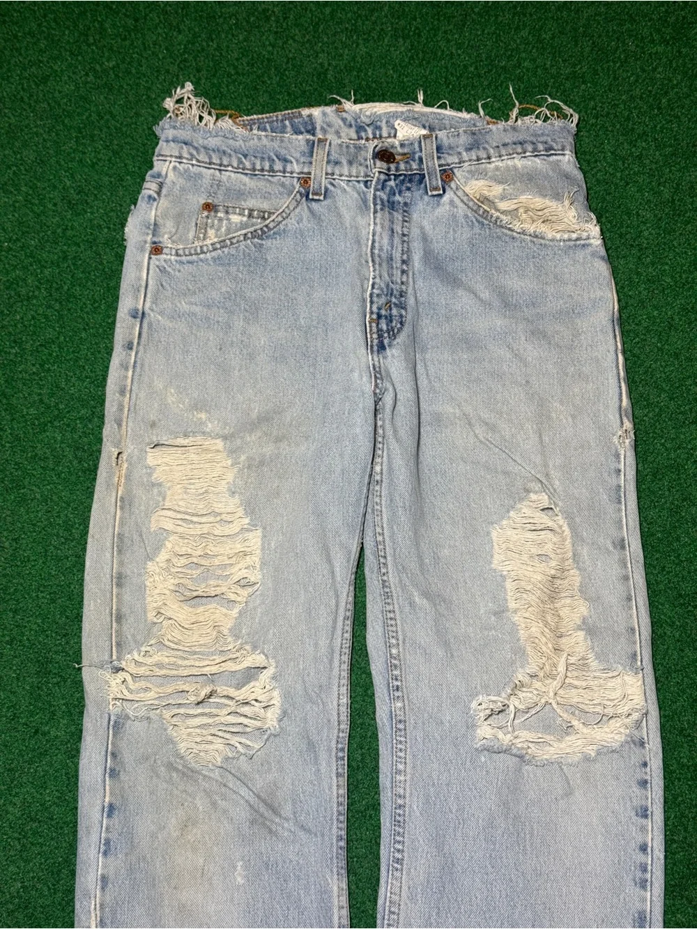 Levis 501 Vintage Jeans 30x33 Distressed Straight Leg 90s Grunge Thrashed